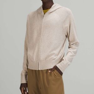NWOT Lululemon Cotton-Cashmere Knit Hoodie - Heathered Raw Linen